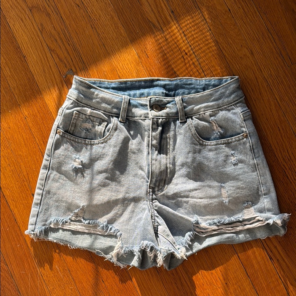Distressed Denim Shorts